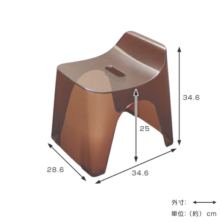 風呂椅子 ヒューバス バススツール クリア h25 座面25cm 日本製 -5