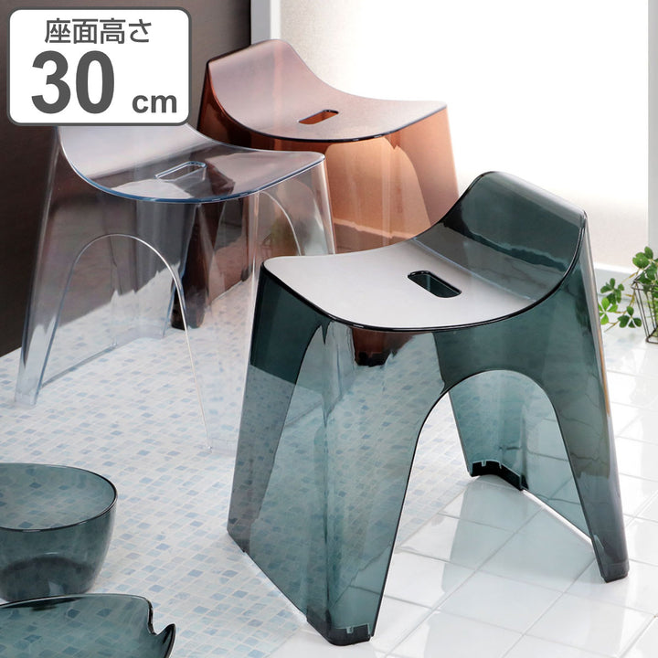 風呂椅子 ヒューバス バススツール クリア h30 座面30cm 日本製 -2