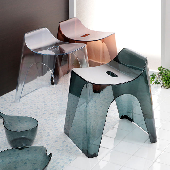 風呂椅子 ヒューバス バススツール クリア h30 座面30cm 日本製 -17