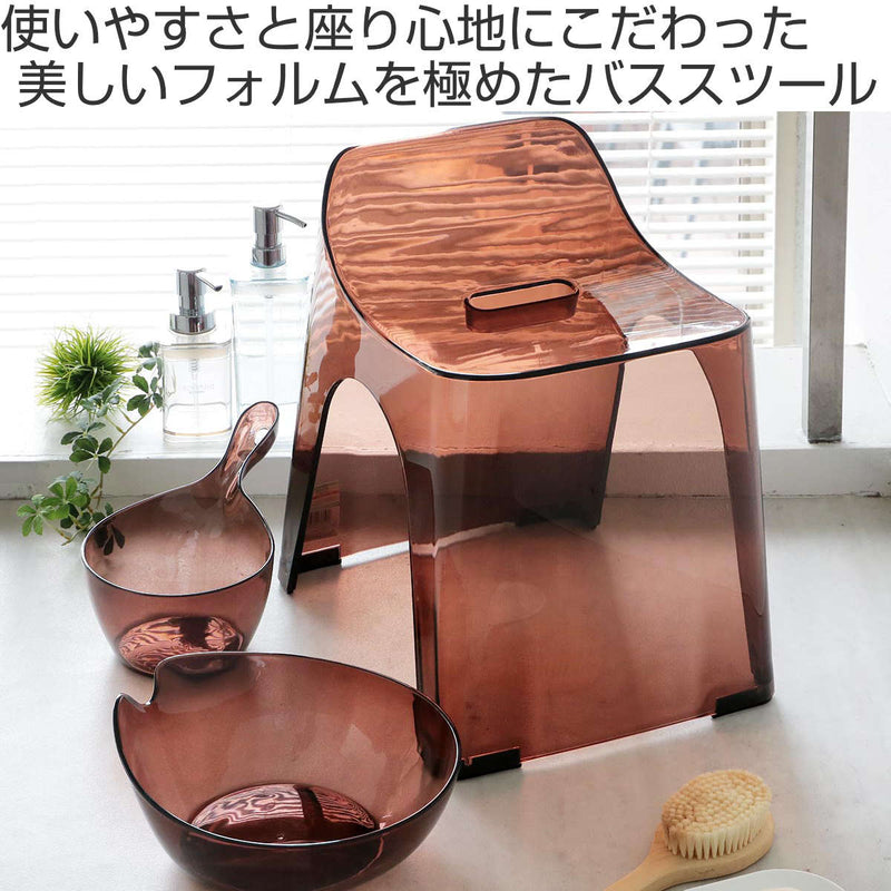 風呂椅子 ヒューバス バススツール クリア h30 座面30cm 日本製 -3