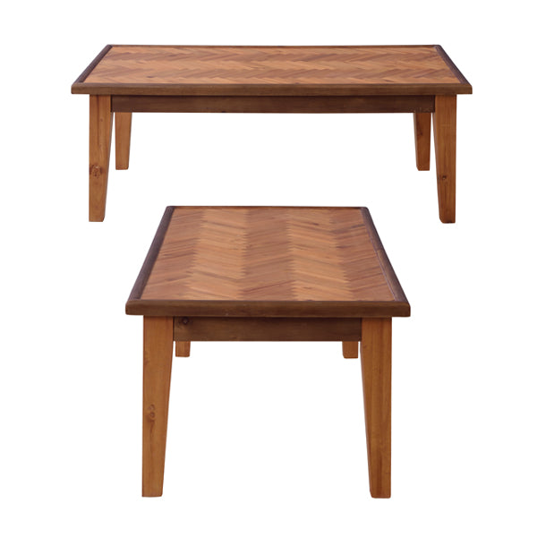 コーヒーテーブル　ローテーブル　天然木　ヘリンボーン　幅110cm