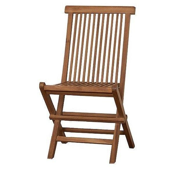 折りたたみチェア 2脚セット 天然木 チーク材 座面高46.5cm