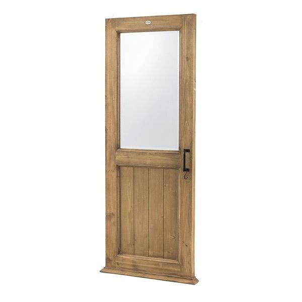 ウォールミラー　ドア型ミラー　天然木　幅65cm