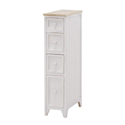 スリムチェスト 4段 桐チェスト カントリー調 シャビーウッド 幅20cm