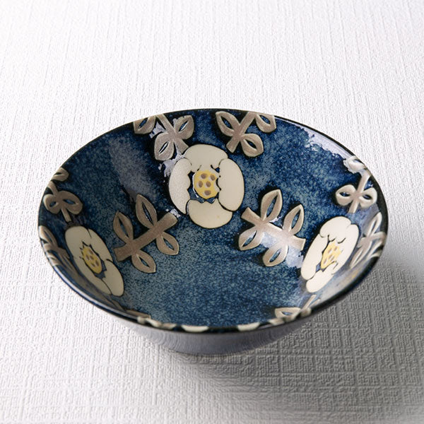 古い中国広彩のボウル 花と鳥のデザインの陶磁器ボウル ノルディックフラワー ボウルM 14cm | aito製作所 | 美濃焼・瀬戸焼を