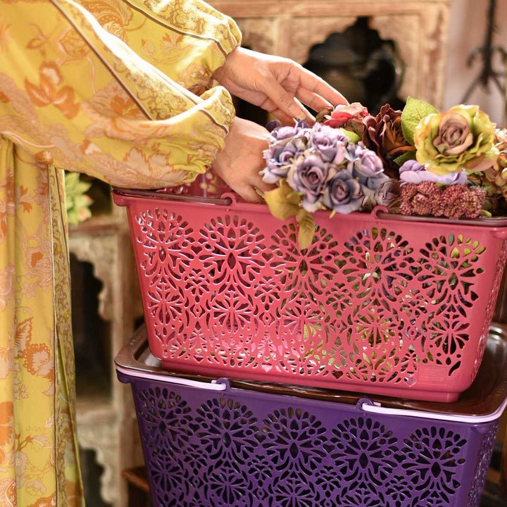 マハロバスケット 買い物かご 収納 アウトドア バスケット 長方形 -21