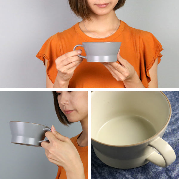 スープカップ エッジライン 持ち手付き 陶器 食器