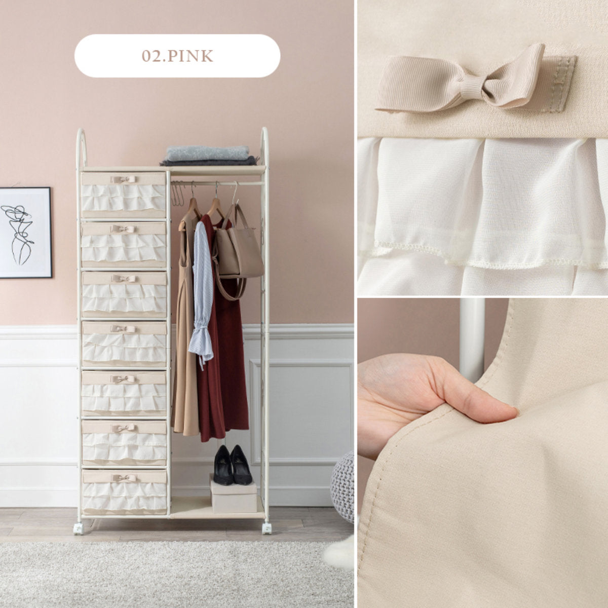 収納ボックス ハンガーラック 収納ラック 収納ケースがぴったり収まる！上・下段の棚板で豊富な収納！A型