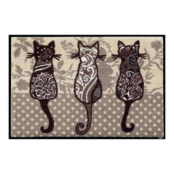 玄関マット wash+dry ウォッシュアンドドライ Katzenbande ベージュ 50×75cm