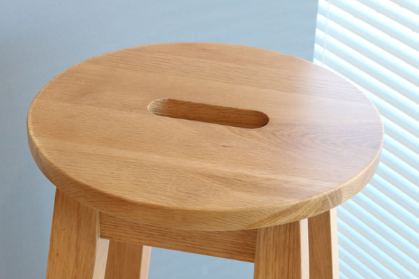 スツール 座面高70cm ハイタイプ 丸型 天然木 木製 ヘンリー 椅子 腰掛