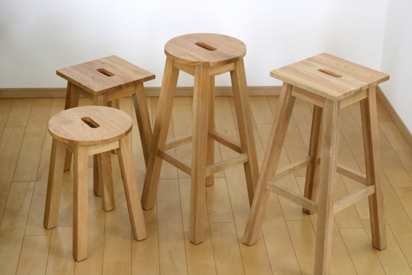 スツール 座面高70cm ハイタイプ 丸型 天然木 木製 ヘンリー 椅子 腰掛