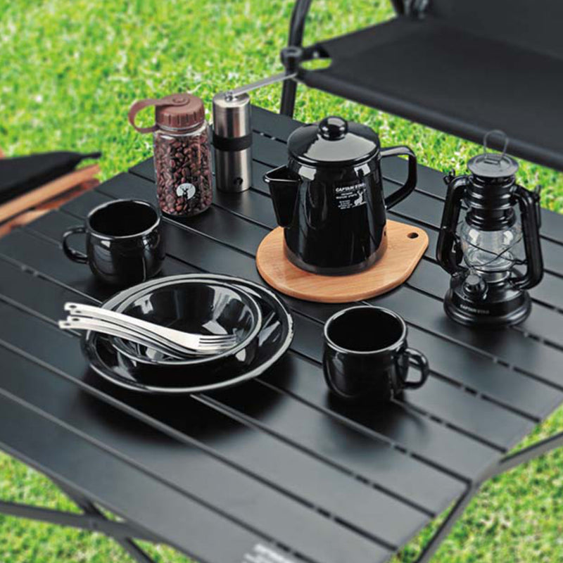 solwork black brick ホーロー シェラカップ プレート セット