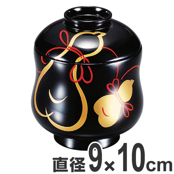 吸い物椀 木製 箸洗 ひさご型 椀黒 漆塗 六瓢 汁椀 吸い物 本漆塗 蒔絵