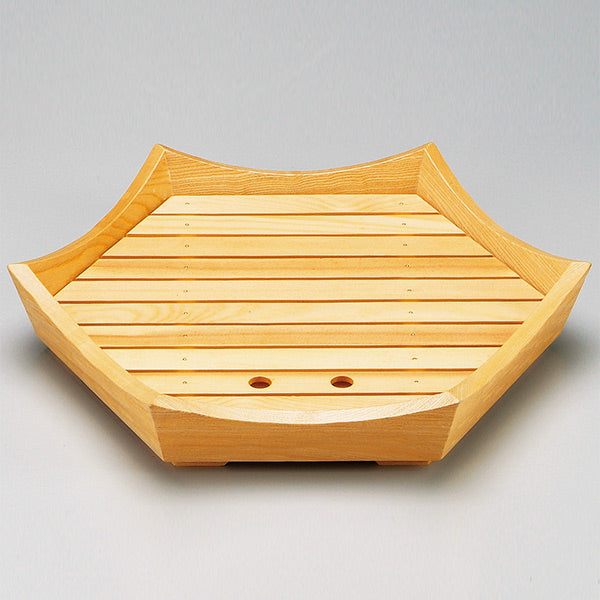 盛器 木製 尺6 六角堂盛器 白木 皿 食器 刺身 お造り 食器 盛り皿