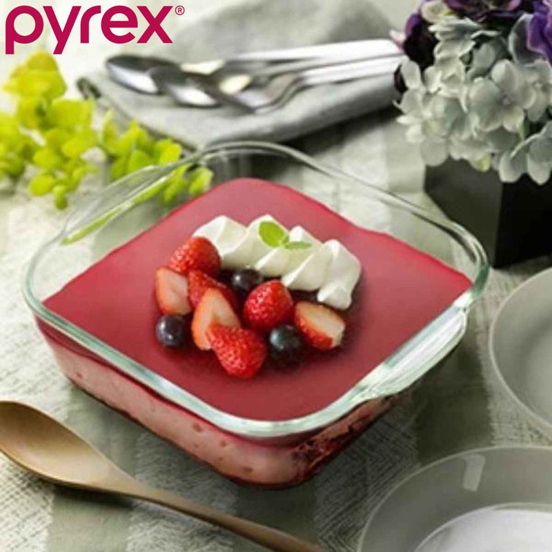 グラタン皿 大皿 18cm Pyrex パイレックス スクエア 耐熱ガラス オーブンウェア