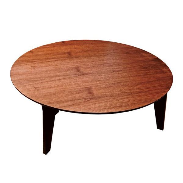 座卓 折れ脚 円卓 ローテーブル さぬき丸 ウォールナット 直径90cm