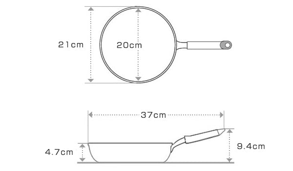 フライパン20cmガス火専用リョーガユミックUMIC