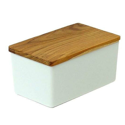 バターケース ビッグサイズ LOLO ロロ 白磁製 木蓋付き SALIU