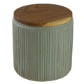 保存容器 LOLO ロロ 420ml 陶器 丸型 木蓋付き SALIU