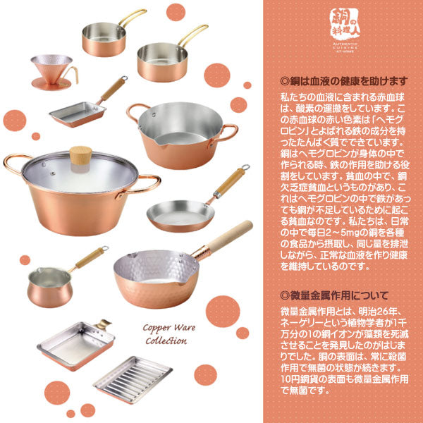 両手天ぷら鍋 20cm ガス火専用 からっと銅のあげなべ