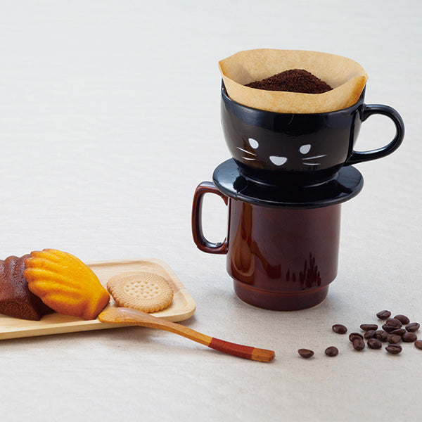 ドリッパー コーヒー ねこ 一人用 おもしろ食器 陶器