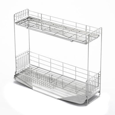 水切りラック シンクサイド 幅の広がる2段水切り 幅15cm×奥行57cm