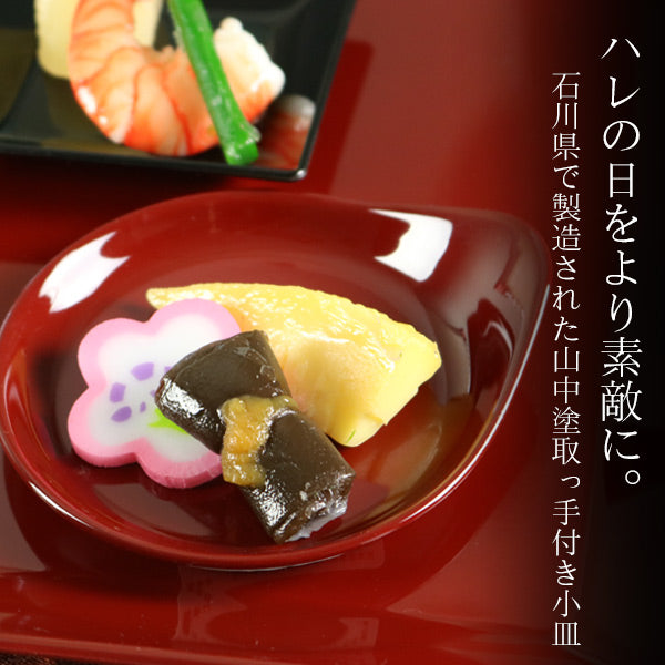 小皿 12cm クリーンコート加工 しずく型 食器 山中塗 日本製