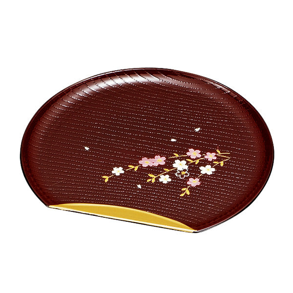 銘々皿 半月皿 溜渕金 花さくら 漆器 和菓子 皿 食器 日本製