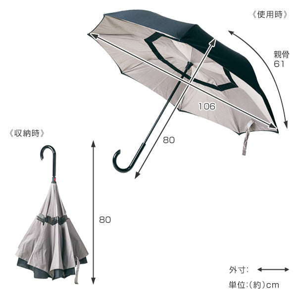 傘 晴雨兼用 逆さに開く2重傘 circus サーカス 長傘 二重傘