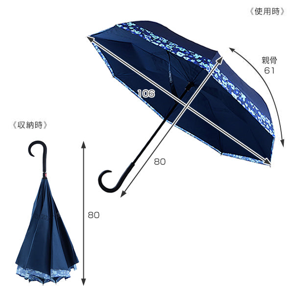 傘 晴雨兼用 circus サーカス 逆さに開く2重傘 長傘 逆さ傘