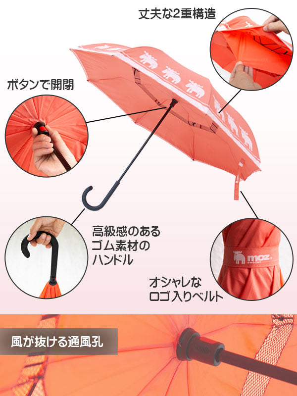 傘 晴雨兼用 逆さに開く2重傘 circus×moz サーカス 長傘 二重傘