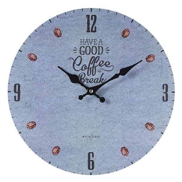 掛け時計 33cm COFFEE BREAK ブルー SHOP series モチーフクロック