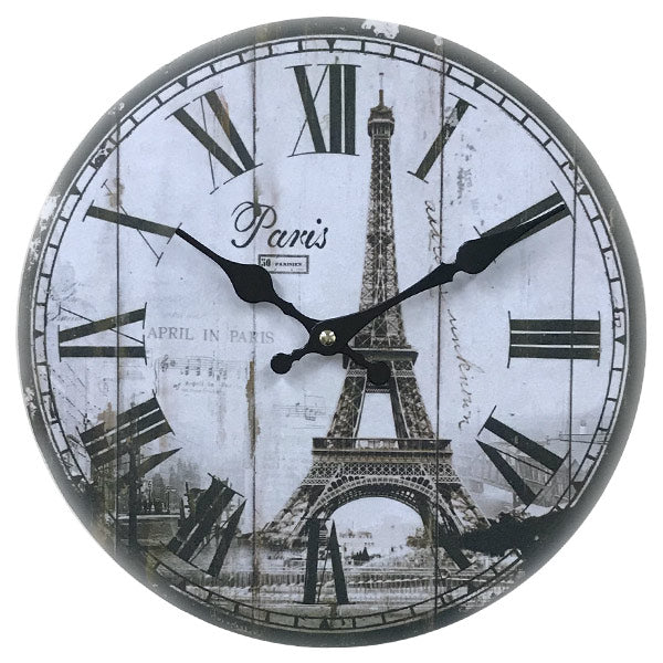 掛け時計 28cm パリ モチーフクロック Paris