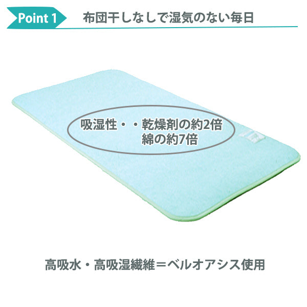 布団用 湿気取りマット 吸湿シート 日本製 シングル