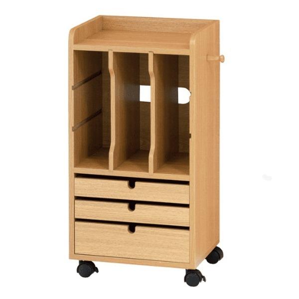 ランドセルラック A4収納 ワゴンラック 背面化粧仕上げ 幅36.5cm