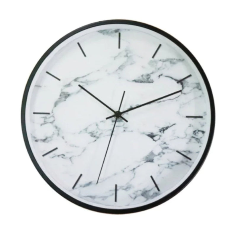 掛け時計 電波時計 直径 30.5cm マルモ ウォールクロック 大理石風 壁掛け 時計