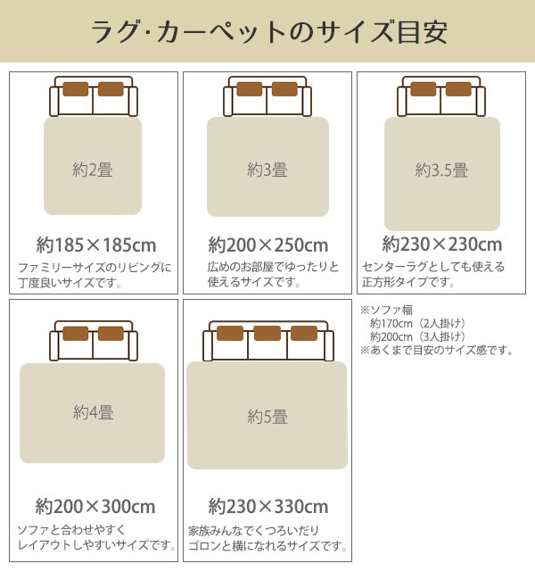 ラグ 3.5畳 230×230cm 床暖 ホットカーペット対応 ラグマット ブラウン リオ3