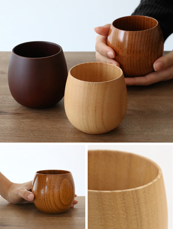 コップ 220ml 木製 エッグ型 漆 エッグカップ 天然木 食器
