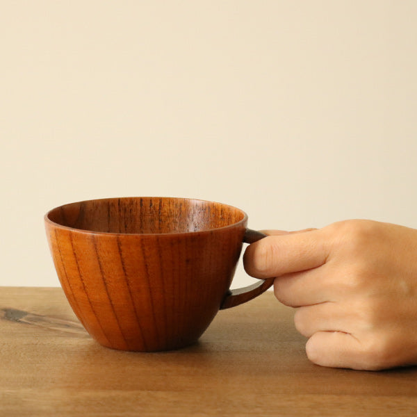 ティーカップ 200ml 木製 漆 マグカップ 天然木 食器
