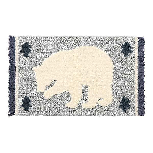 玄関マット 50×80cm 屋内 防ダニ すべり止め 洗える 室内 白くま