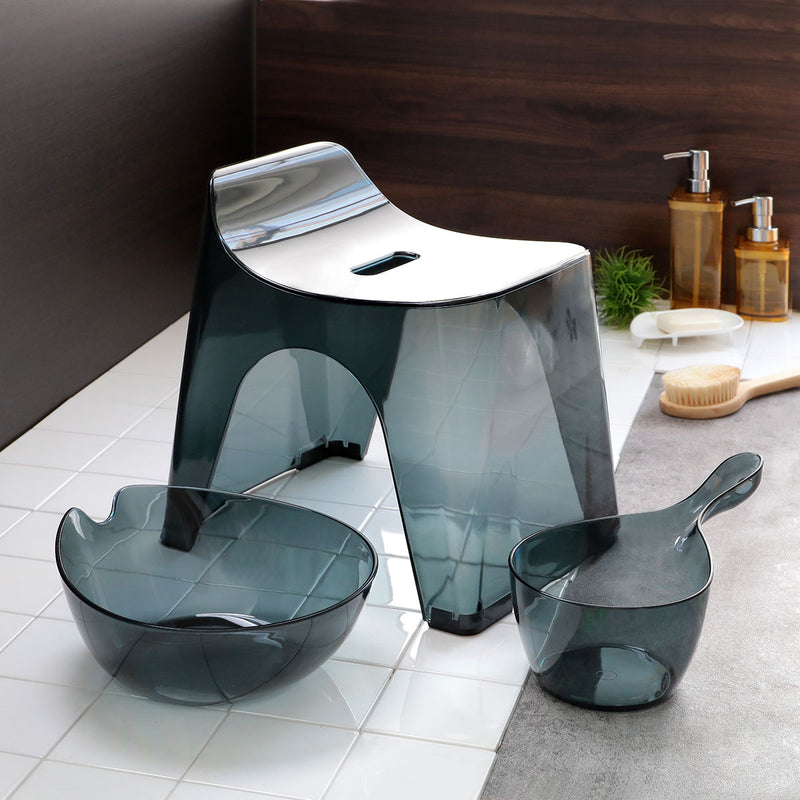 風呂椅子 洗面器 手桶 セット ヒューバス クリア バススツール まとめ買い 3点セット 座面25cm -20