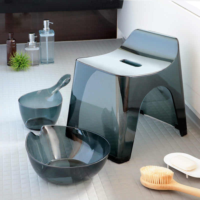 風呂椅子 洗面器 手桶 セット ヒューバス クリア バススツール まとめ買い 3点セット 座面25cm -21