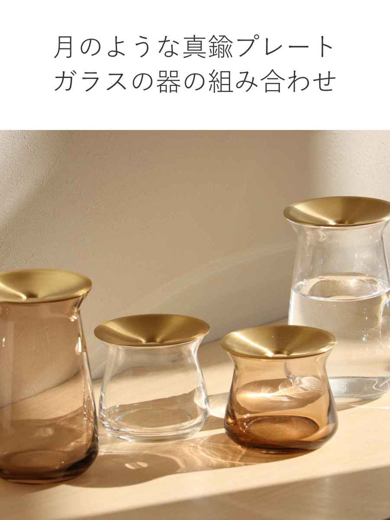キントー 花瓶 ガラス 8×13cm 真鍮 LUNA ベース 花器 -6