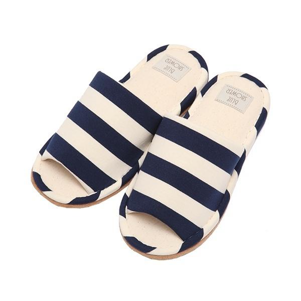 スリッパ マリンボーダー外縫いL