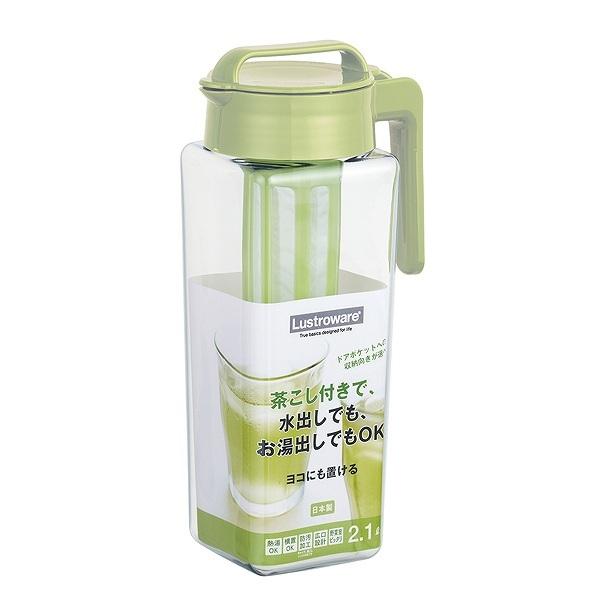 ピッチャー 2.1L 冷水筒 茶こし付き 耐熱 横置き ワンプッシュ 水差し K-1298