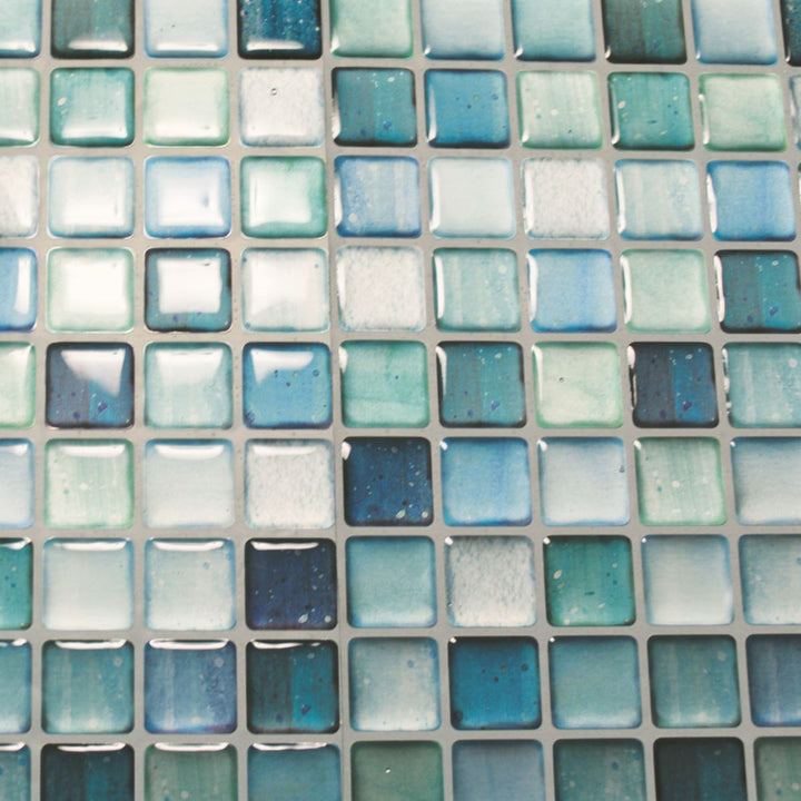 壁紙シール 31×31cm タイルシール モザイクタイル クリアブルー -6