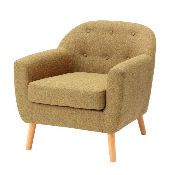 パーソナルチェア ROSSY 1人掛け ソファ 肘掛け 天然木