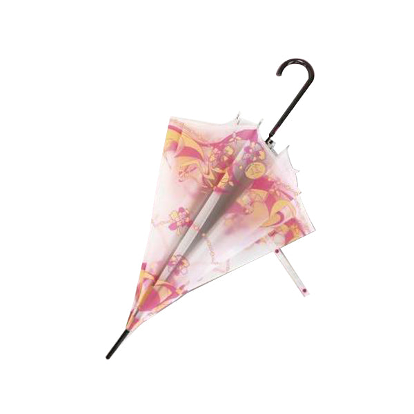 ビニール傘 約58cm マーブルコスメ柄 ピンク ジャンプ傘