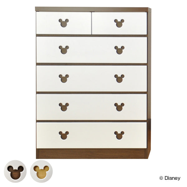 チェスト 5段 ショコラ・ミッキー 日本製 幅75cm