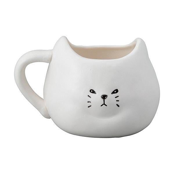 マグカップ 400ml ふてぶてしい猫 しろねこ 磁器製 かわいい